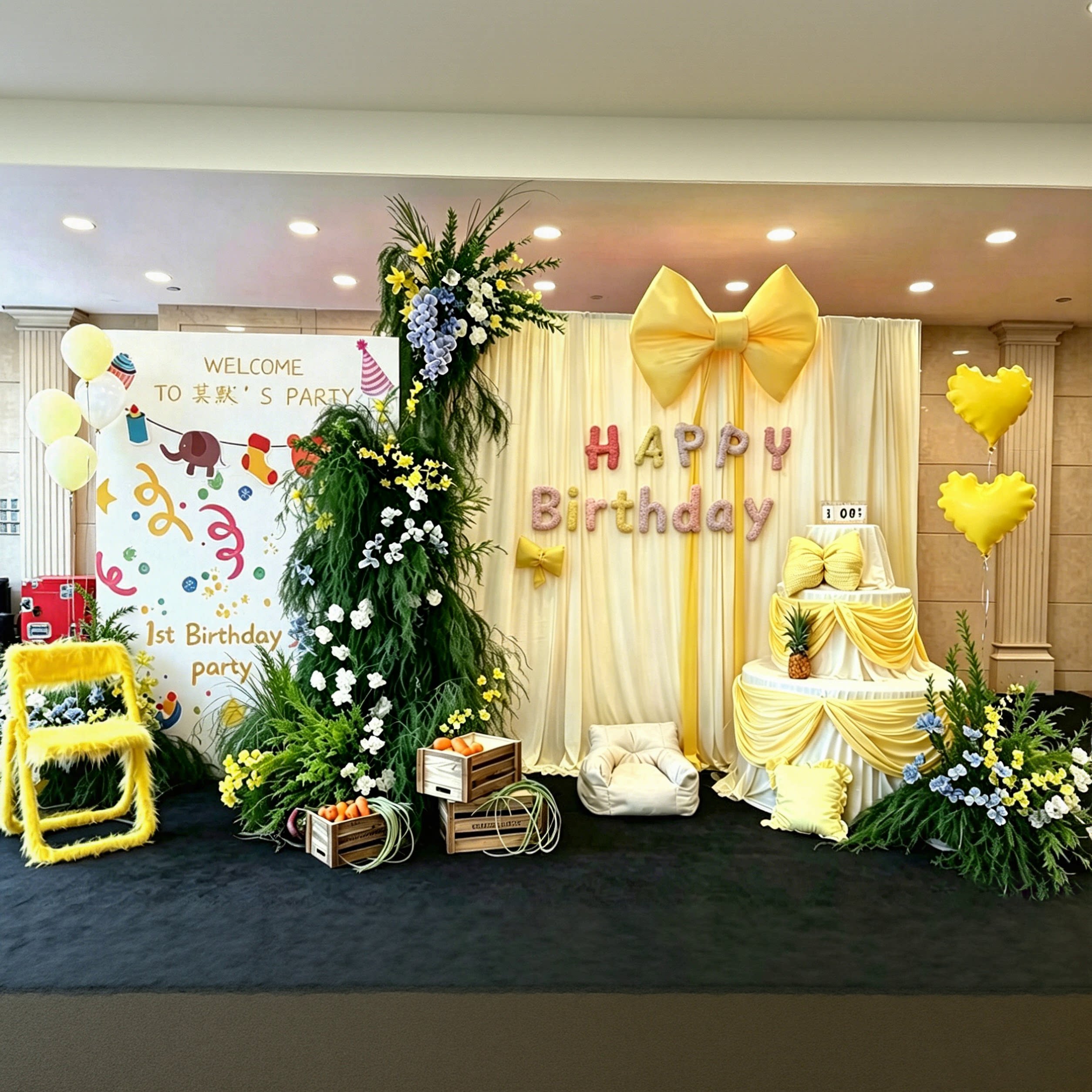一岁小孩满周岁布置宝宝生日宴布装扮布置套餐