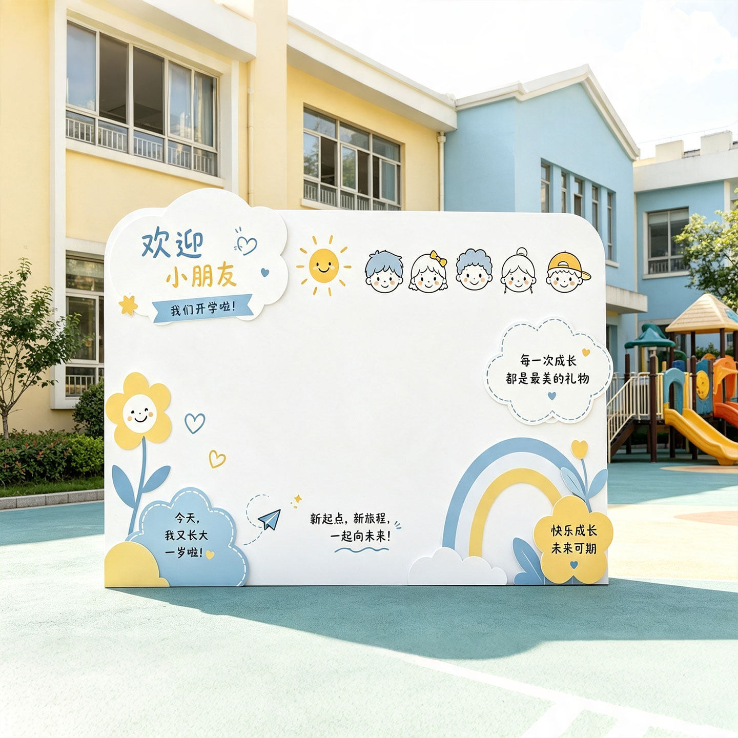 幼儿园开学仪式感创意签到墙kt板