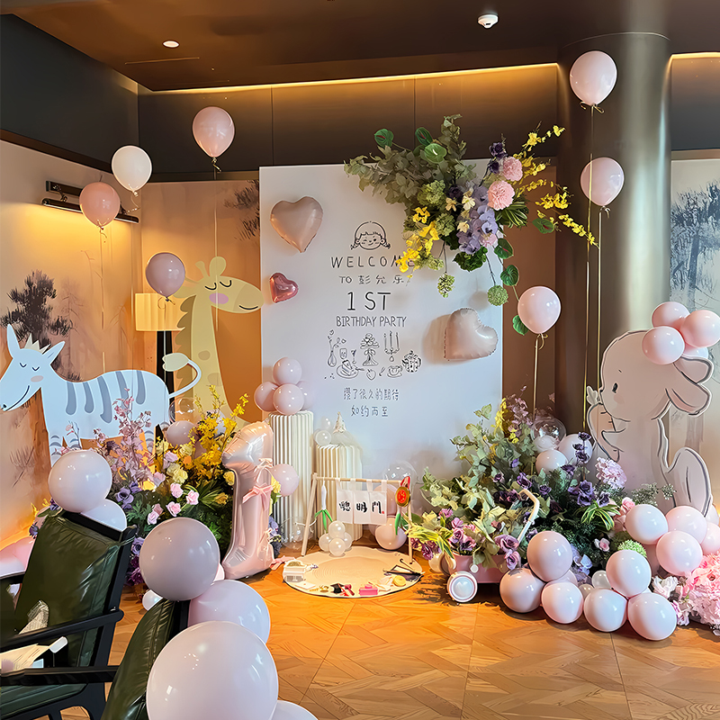 韩系蛇宝宝周岁生日布置装饰kt板