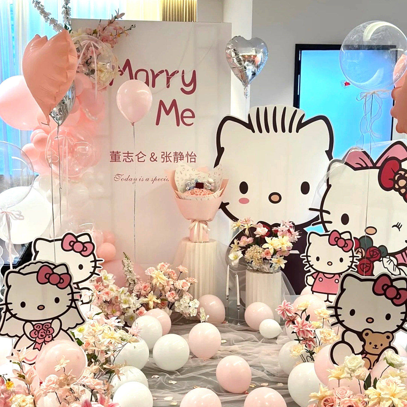 求婚KT板高级感背景墙定制