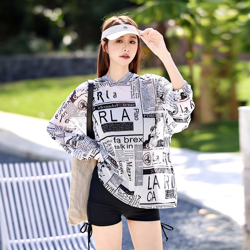 新款三件套罩衫连帽泳衣女潮酷时尚保守显瘦遮肚高级感海边泡温泉