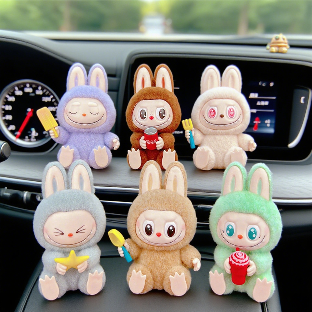 labubu车载摆件拉布布汽车中控台装饰品2025新款有趣可爱内饰用品