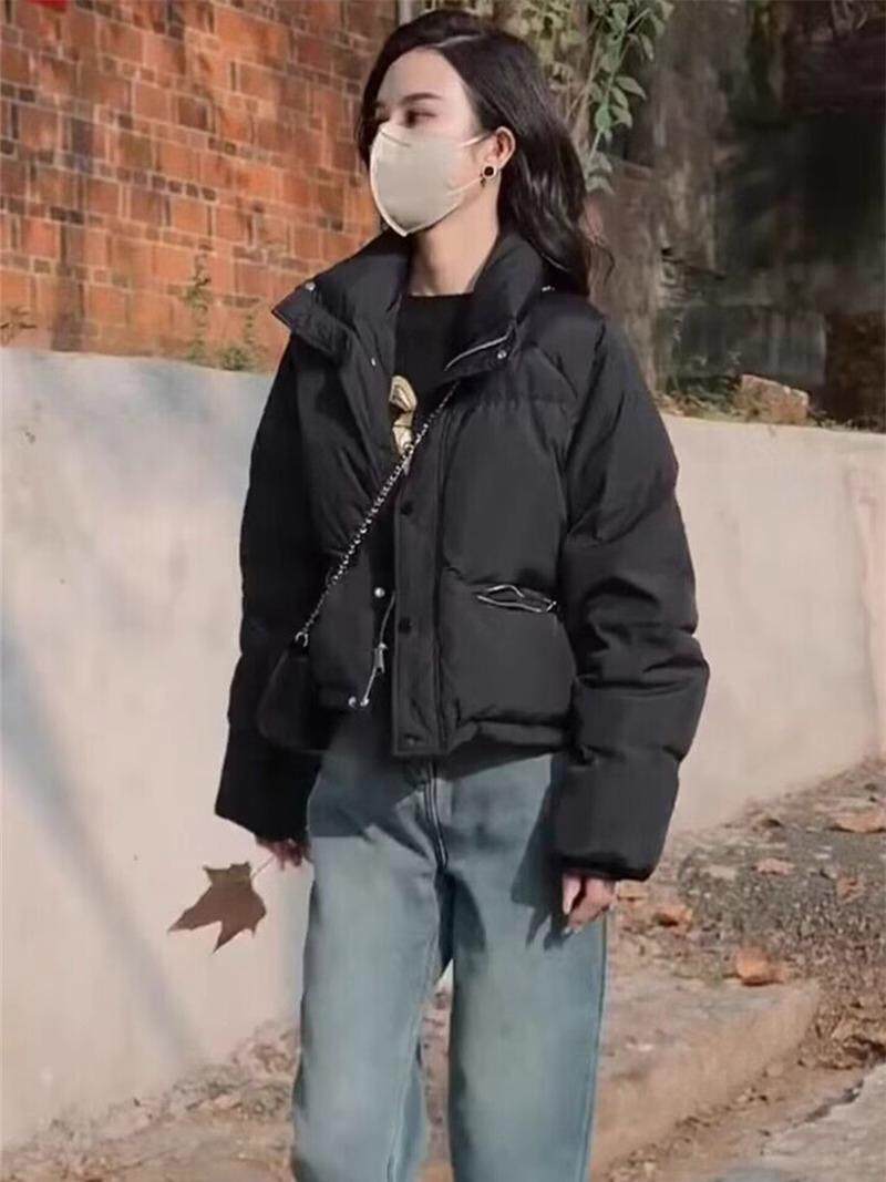 短款羽绒服女冬季新款女士轻薄小个子韩版宽松加厚夹克面包服外套