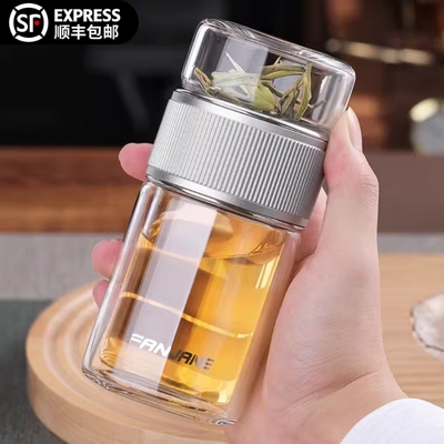 德国ZT茶水分离玻璃杯耐热泡茶杯