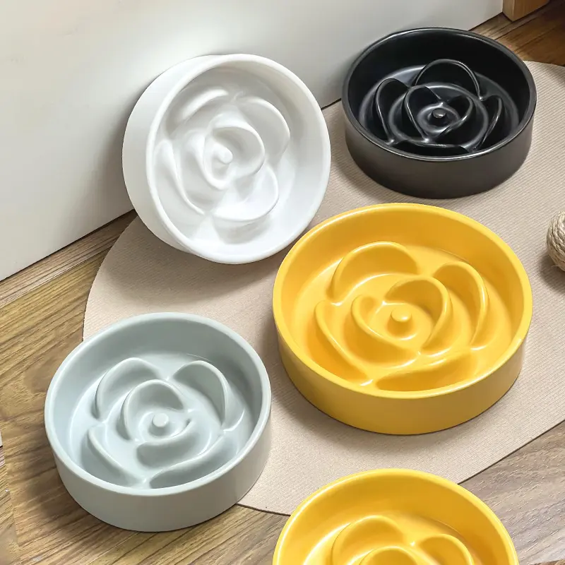 创意哑光花瓣慢食碗防噎缓食碗