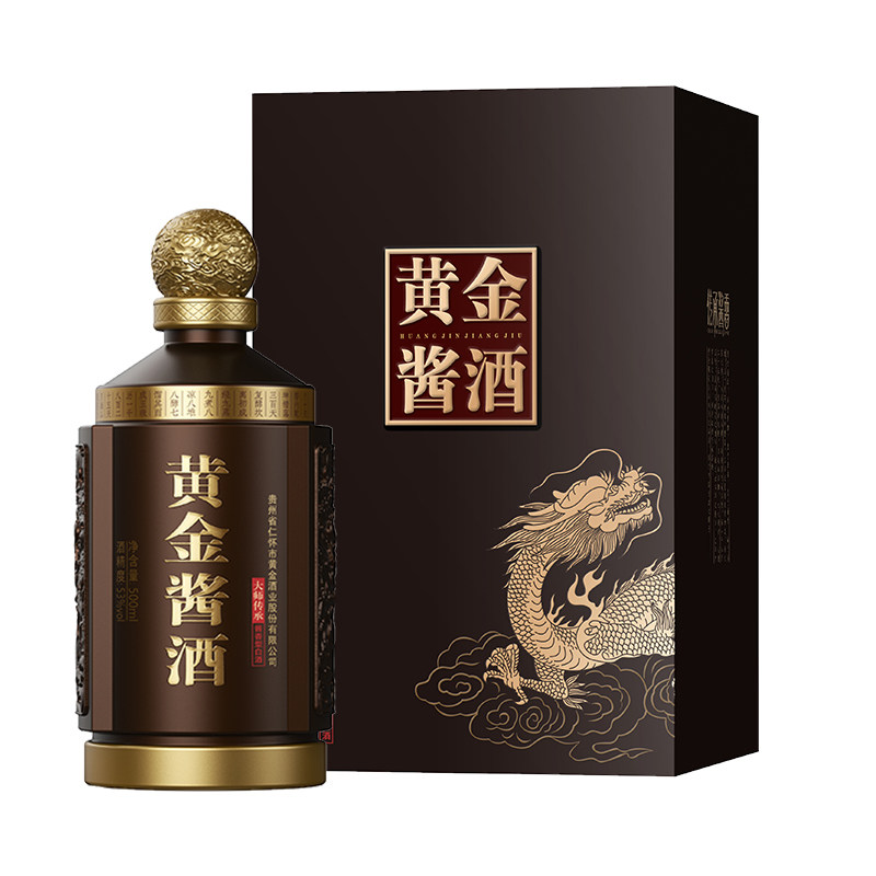 黄金酱酒窖藏大师传承 53度酱香型白酒500ml一瓶