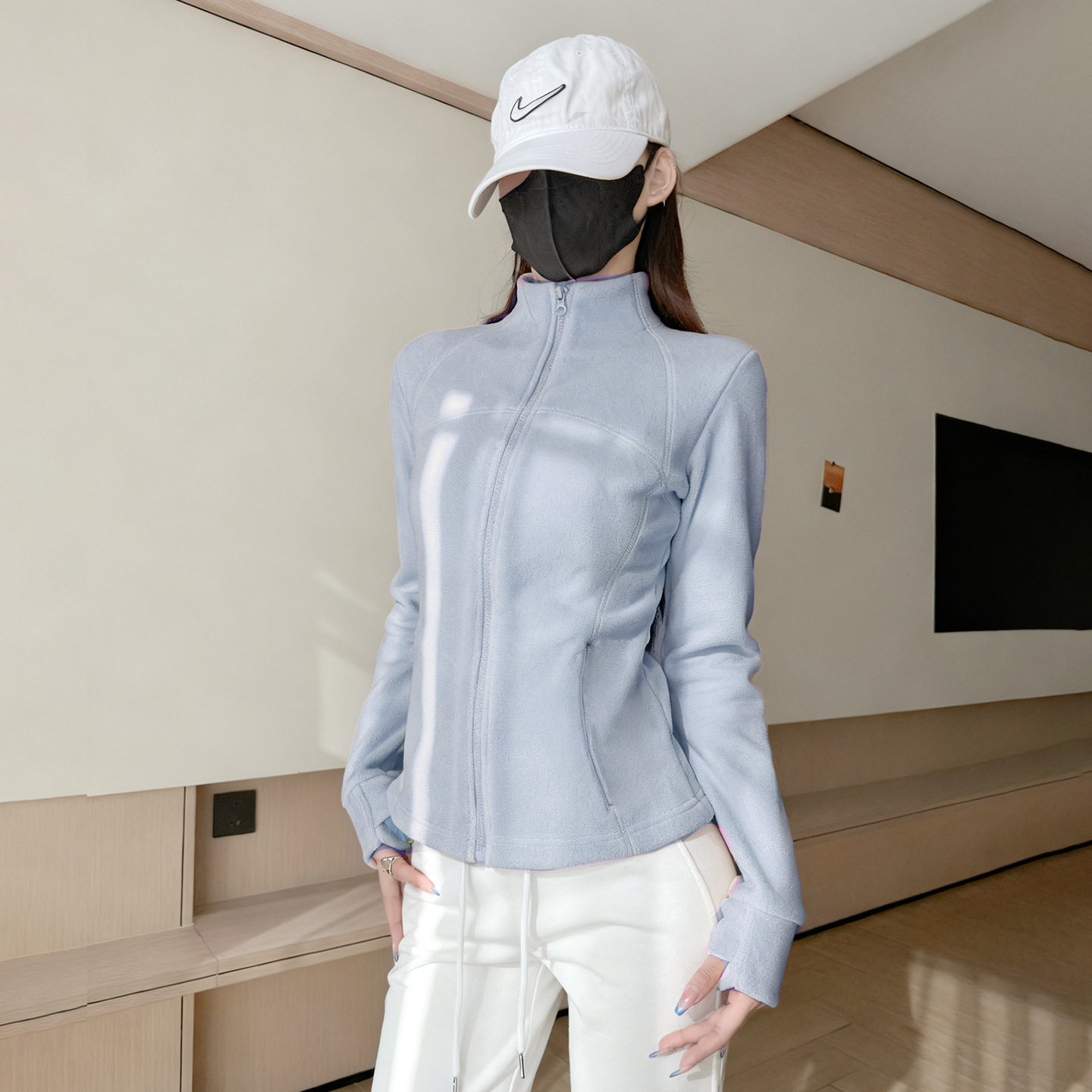 加绒双面摇粒绒厚外套女秋冬季穿搭修身收腰抓绒内胆校服神器内搭