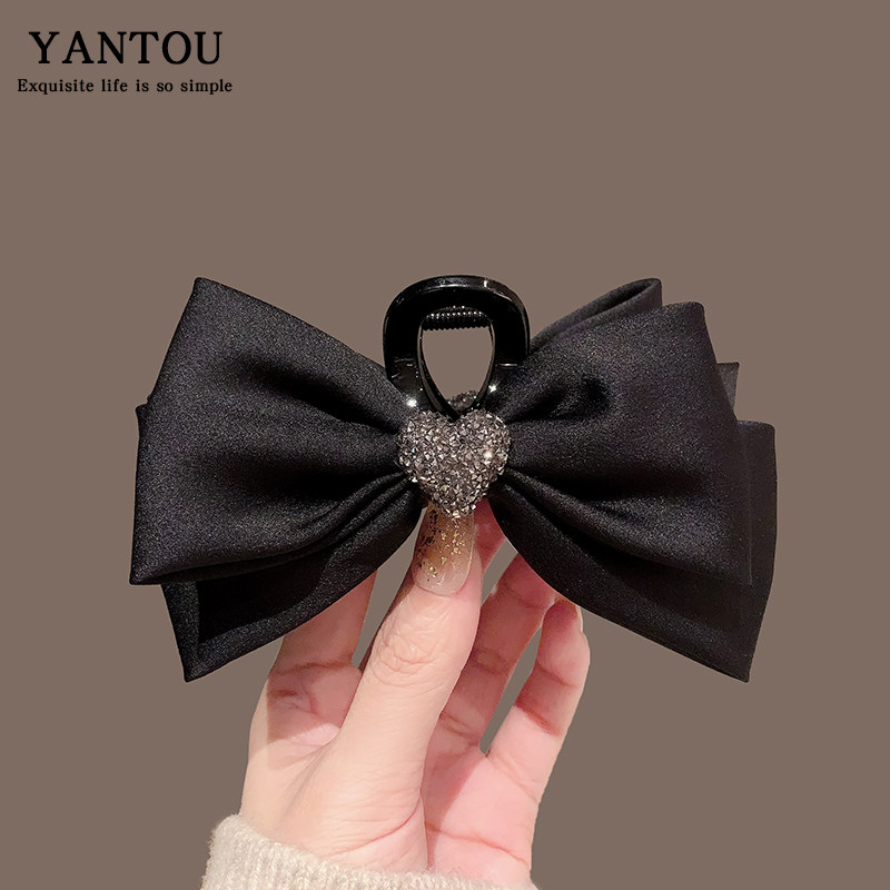 黑色蝴蝶结发饰爱心发夹2024新款后脑勺高级感抓夹质感夹子头饰女,饰品/流行首饰/时尚饰品新,发饰,淘宝优惠券,粉丝福利购,淘宝优惠卷