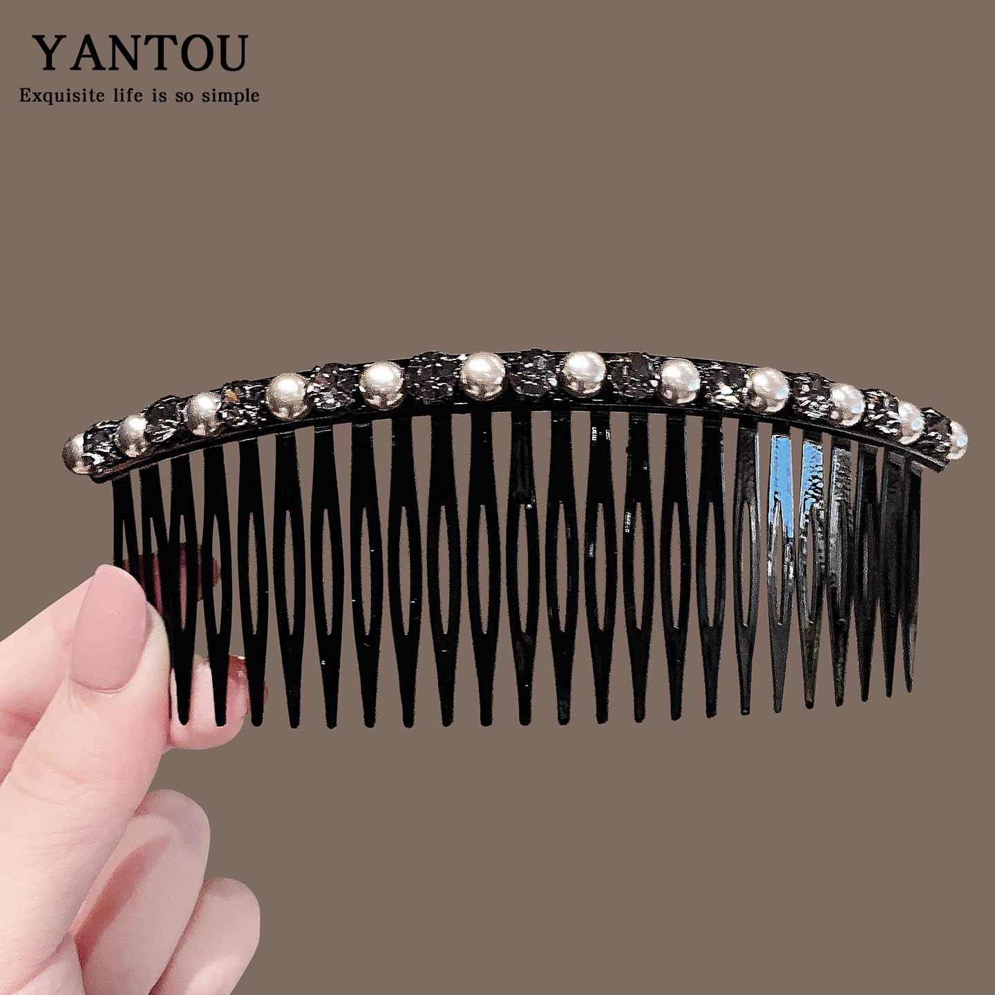 大号蝴蝶珍珠水钻发梳插梳碎发整理卡子女刘海发夹后脑勺头饰边夹,饰品/流行首饰/时尚饰品新,发饰,淘宝优惠券,粉丝福利购,淘宝优惠卷