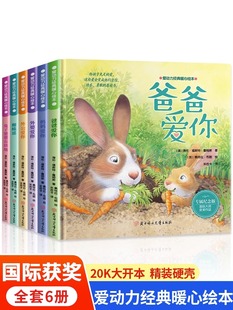 儿童早教启蒙绘本3 爱 暖心绘本6本爸爸爱你给孩子充足 正蓝精装 6岁幼儿园老师推荐 硬壳爱动力经典 亲子共读温馨成长睡前故事书