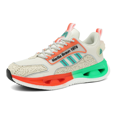 外贸单正品曼巴布朗男鞋皮面减震运动鞋软底爆米花跑步旅游情侣鞋