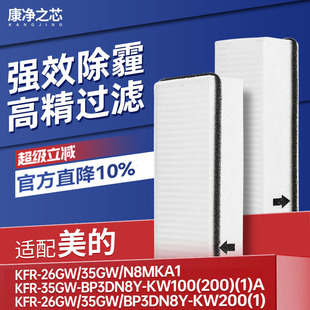 适配美的新风空调滤网KFR-26GW/35GW/N8MKA1过滤芯FC-35K1/K2/KW
