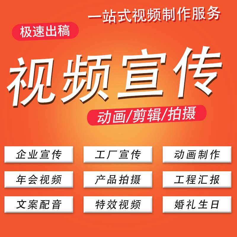 视频剪辑制作急速初稿企业宣传动画制作后期接单婚礼快剪文案配音