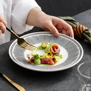 非洲之夜高级感轻奢盘子陶瓷酒店摆盘早餐盘家用菜盘餐厅位上餐具