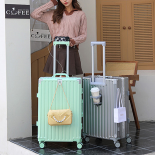 20寸多功能拉桿行李箱女學生高顏值2025新款 旅行箱男結實耐用可坐