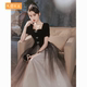 声乐艺考晚礼服女2024新款 设计感学生仙气宴会主持人年会礼服长裙