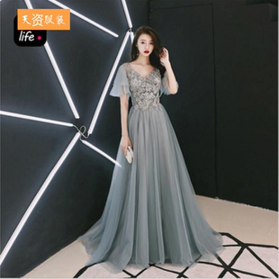 大码晚礼服女胖mm 宴会200斤2024新款胖妹妹聚会显瘦加肥加大礼服