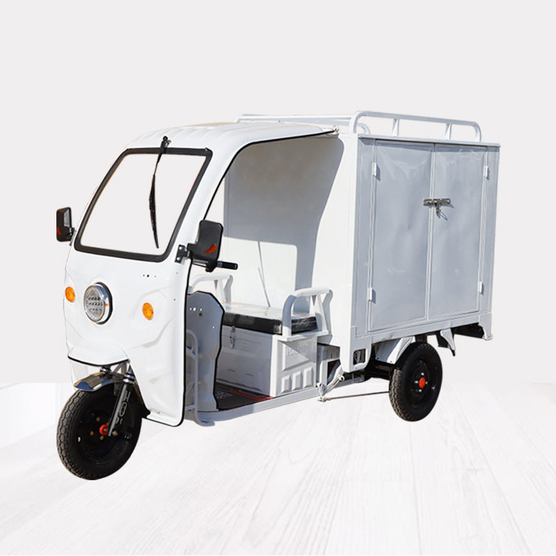 半封闭可上牌车顺丰车加长货箱送货电动三轮车