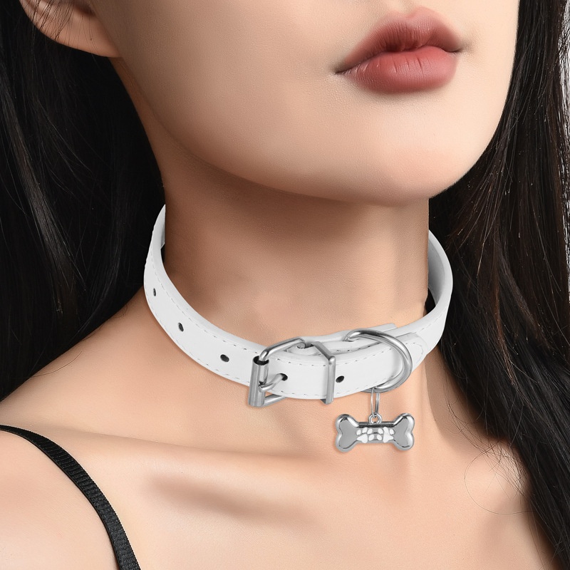 甜酷可爱骨头项圈情侣个性choker辣妹亚文化脖圈颈带朋克狗项链