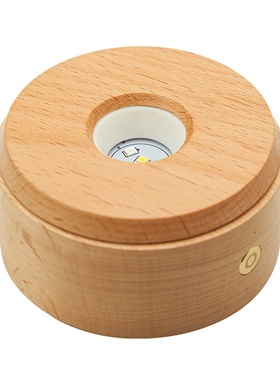 led实木底座旋转多模式灯光白光灯座usb方体圆球搭配礼品灯饰摆件