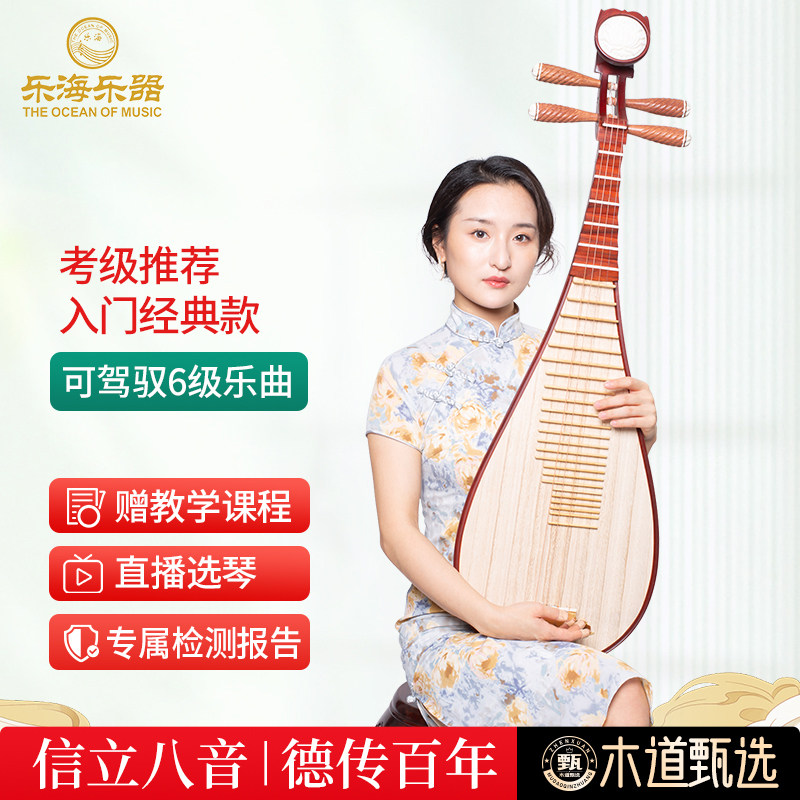 乐海 琵琶乐器非洲紫檀木材质原木色入门考级琵琶精典款912-2