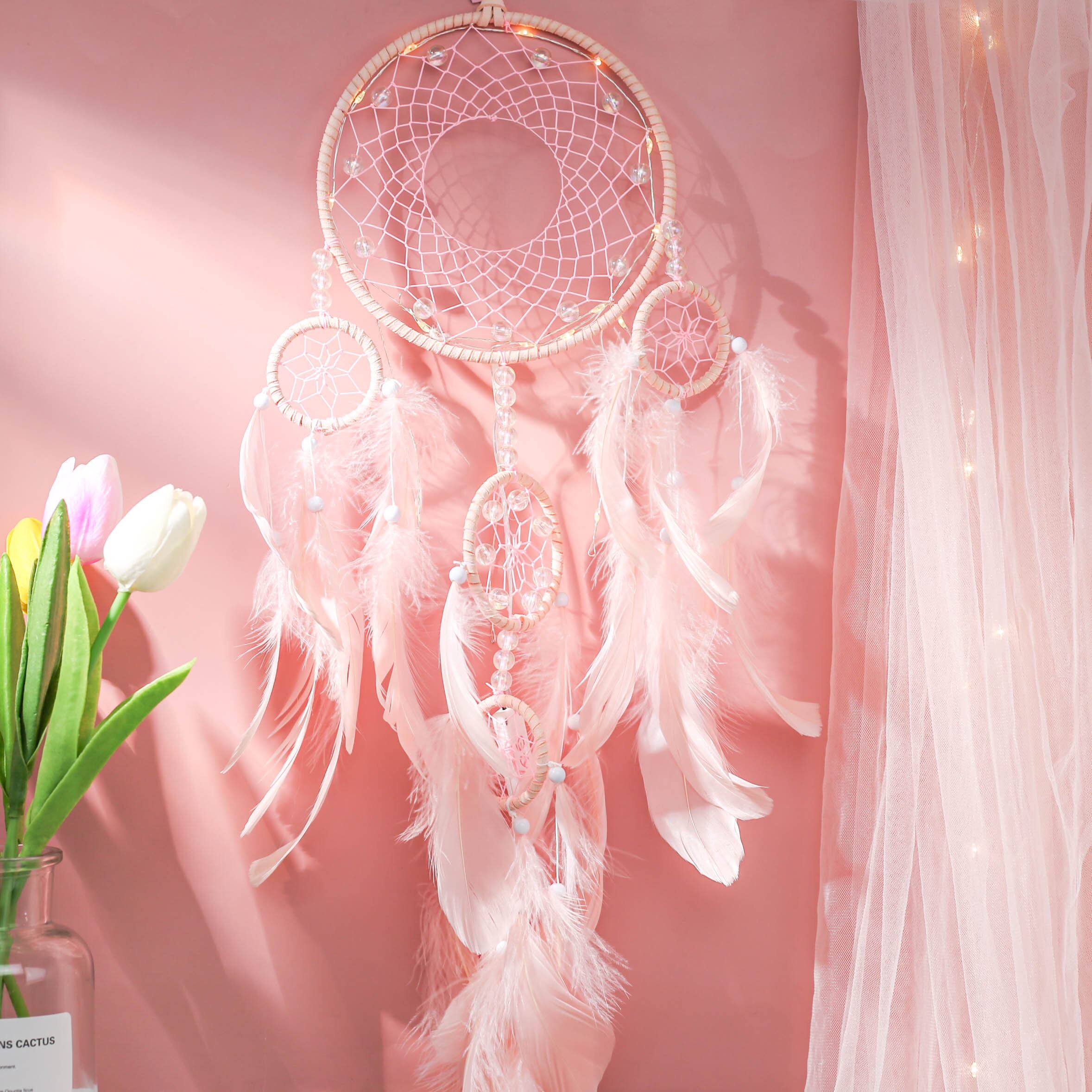 女生房间装饰品卧室挂件可爱ins少女心补扑梦捕梦网风铃森系装饰