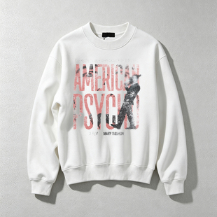 授权现货 Aura Threads 做旧电影海报 oversize 落肩长袖卫衣男