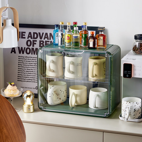 防尘桌面亚克力杯架收纳盒