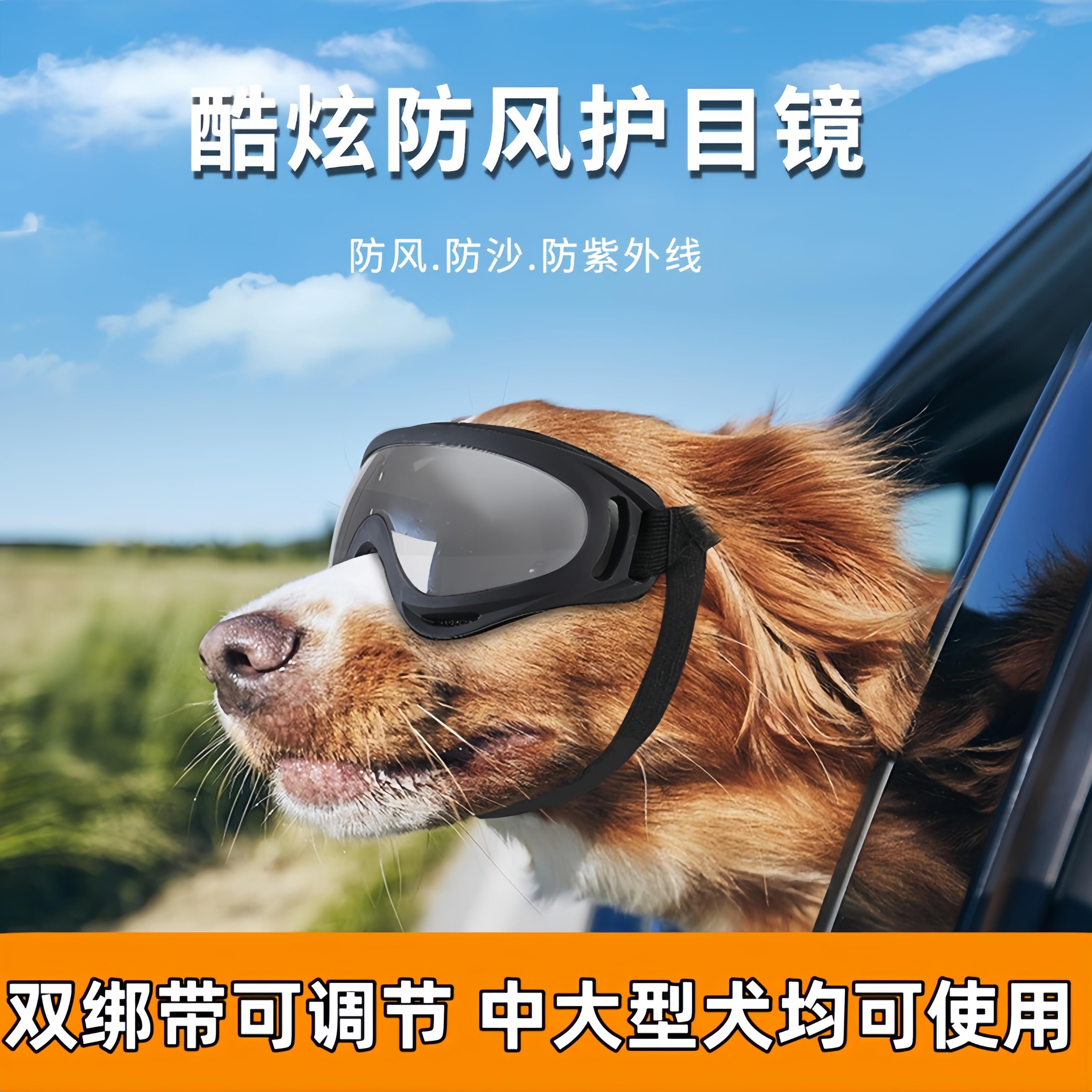 狗狗护目镜宠物眼镜中大型犬户外防水骑行防风遮阳镜墨镜大号防晒