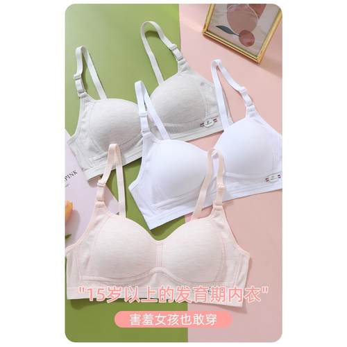 初中发育期调整文胸青春期学生内衣女高中生18岁固定杯三阶段薄款