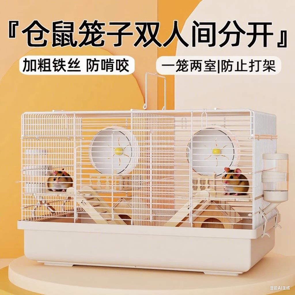 仓鼠笼子双人间分开独立空间两只共同分别防啃咬铁丝笼小型相亲笼