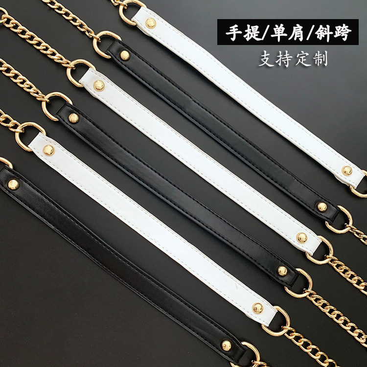 斜跨链青年纯色百搭皮革图片