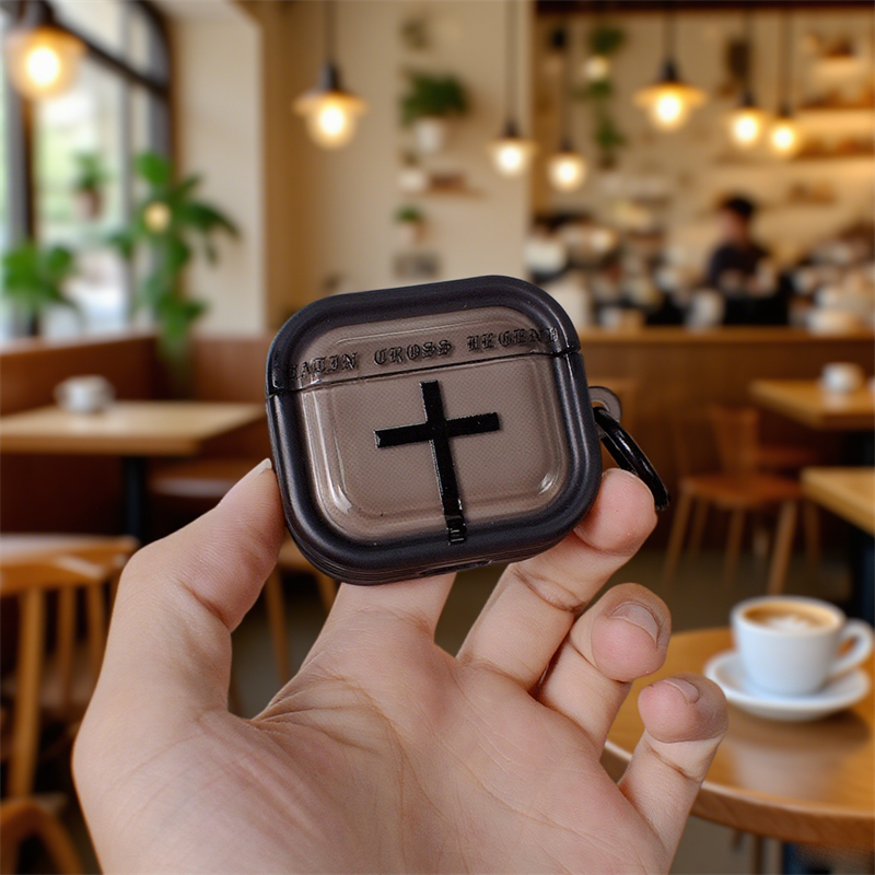 简约英文黑色十字架适用AirPods1/2/3PRO个性防摔软硬壳airpods/pro3无线蓝牙耳机套壳ins软壳,3C数码配件,耳机保护套,淘宝优惠券,粉丝福利购,淘宝优惠卷