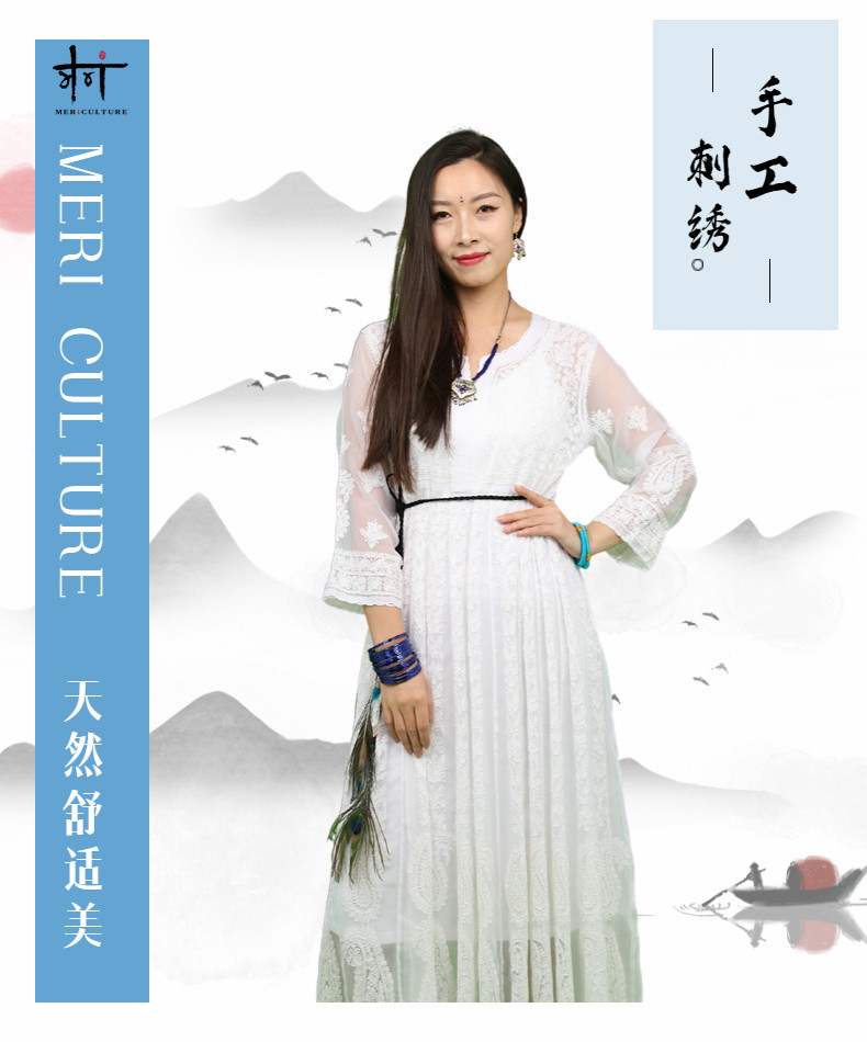 C131  气质显瘦女士夏裙子异域风情雪纺连衣裙宽松
