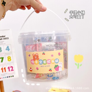 咕卡圆盘贴纸一整桶套装diy套餐可爱咕咔女孩儿童贴画便宜超值