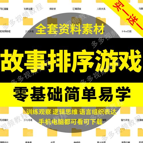 儿童故事排序游戏逻辑思维观察力语言e发展表达力训练早教电.子素