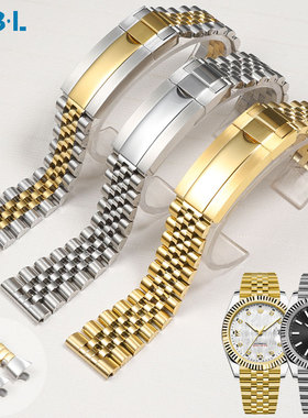 适配劳力士手表带精钢表带男日志纵航者格林尼治Rolex弧口20 21mm