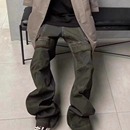 cargo宽松暗黑先锋男炮弹 ROG RO多口袋工装 牛仔裤 水洗刷蜡stefan