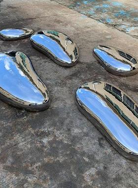 不锈钢水滴鹅卵石头雕塑室内售楼处酒店会所水池装饰摆件抽象艺术