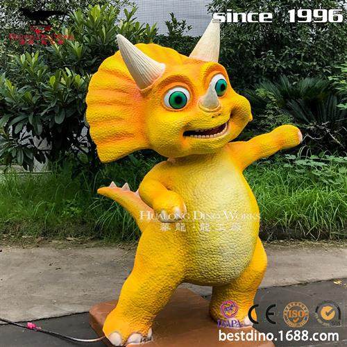 机械模型模型制作工厂新款卡通三角龙动物模型主题乐园商城美陈