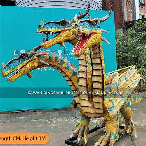 定制大型仿真西方飞龙模型机械电动西方龙怪兽摆件自贡厂家