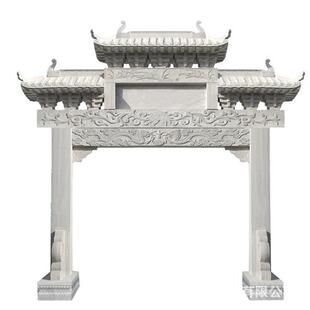 石雕牌楼花岗岩广场门口寺庙青石大理石狮子小区牌楼石牌坊摆件