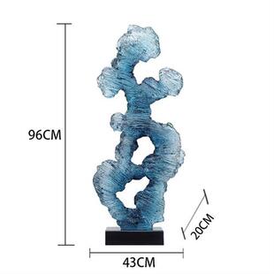 酒店会所艺术品装饰摆件仿水晶工艺品家居饰品透明树脂仿琉璃雕塑
