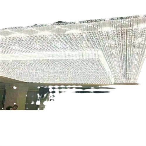 现代酒店大堂售楼部沙盘轻奢水晶吸顶灯会所别墅非标工程水晶灯