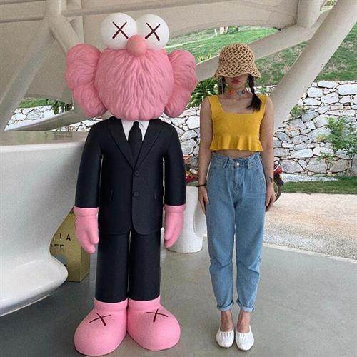 网红kaws大摆件芝麻街公仔玻璃钢雕塑户外商场店铺客厅装饰落地