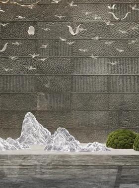 透明树脂假山落地摆件酒店景观装饰艺术品别墅玄关售楼处大型雕塑