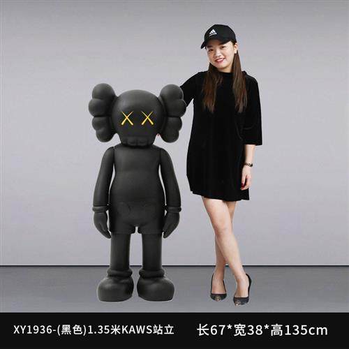 潮流创意kaws芝麻街公仔玻璃钢雕塑大型商场客厅门神摆件拍照摆设