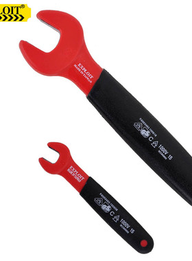 开拓台湾VDE认证10o00V绝缘耐压绝缘扳手开口扳手电工扳手 024500