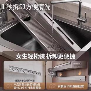 收纳一体新款 墙上厨房置物架免打孔多功能刀架家用壁挂式 调料架