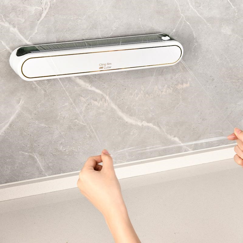 双向划刀保鲜膜切割器p家用保鲜膜分割器厨房壁挂免打孔锡纸切割